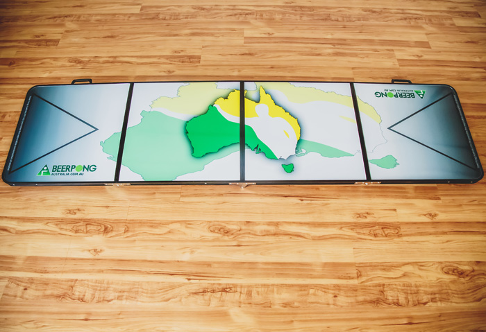Down Under beer pong table graphics