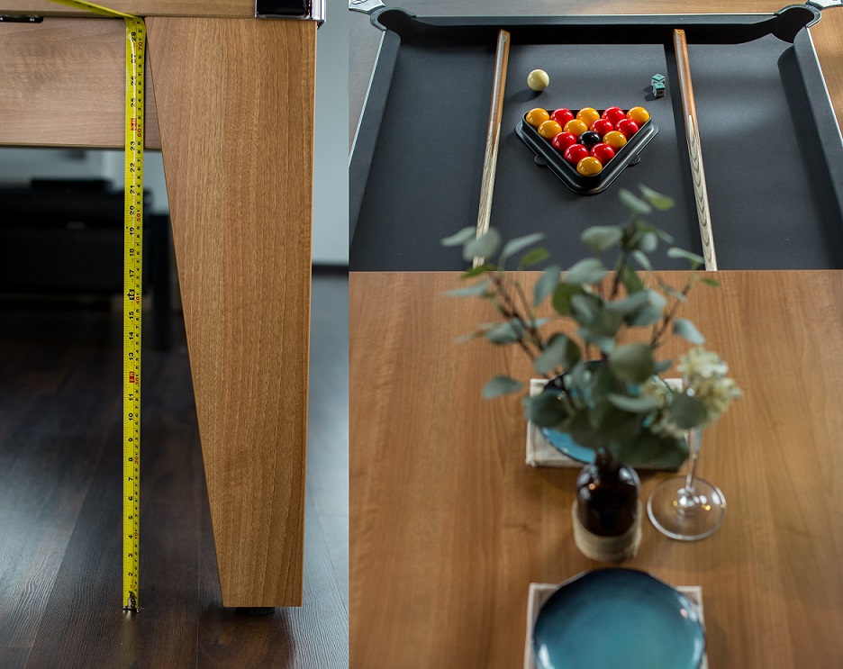 Avant Garde Dining Pool Table-Walnut & Black
