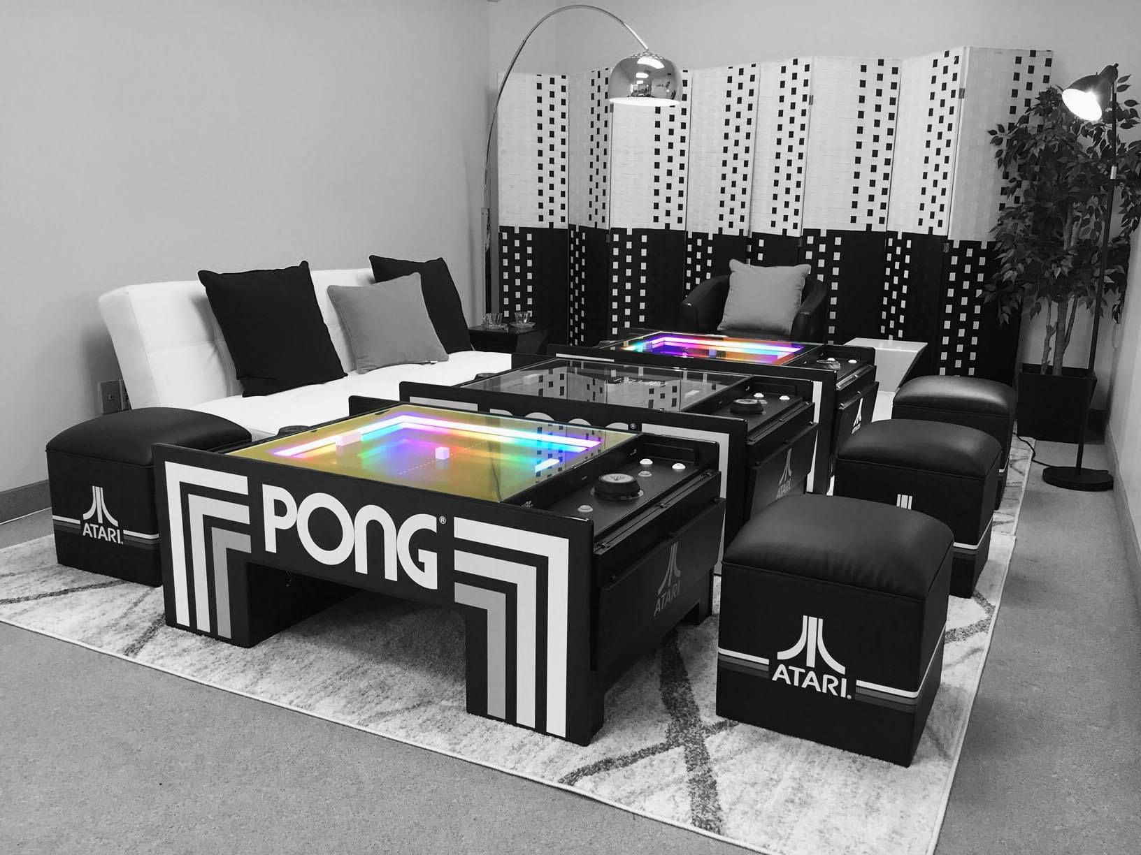 atari pong coffee table with matching chairs