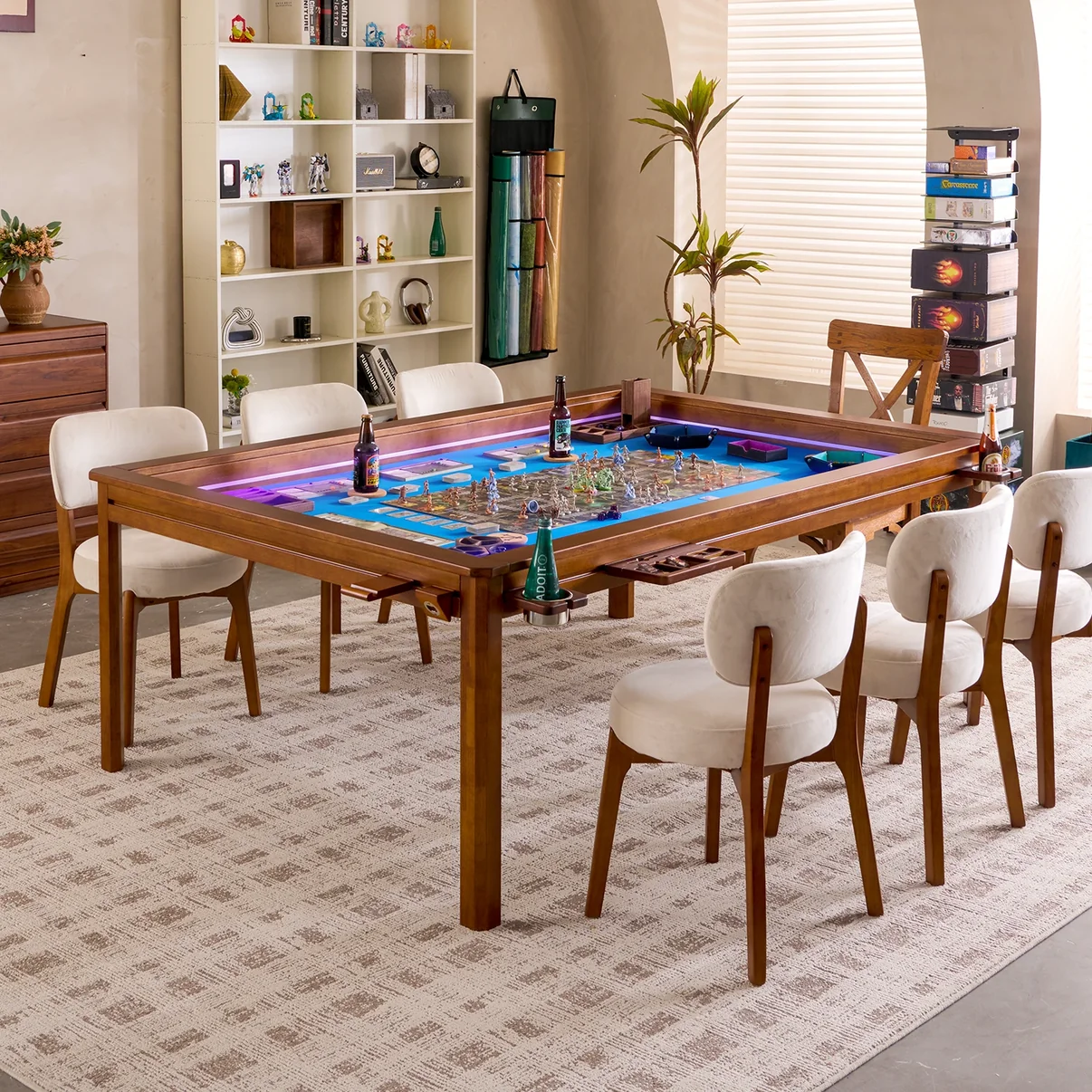 LED Kingswood 6ft game table with built-in ambient lighting in a modern home
