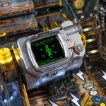 PIP-BOY display on the playfield of a Fallout pinball machine.