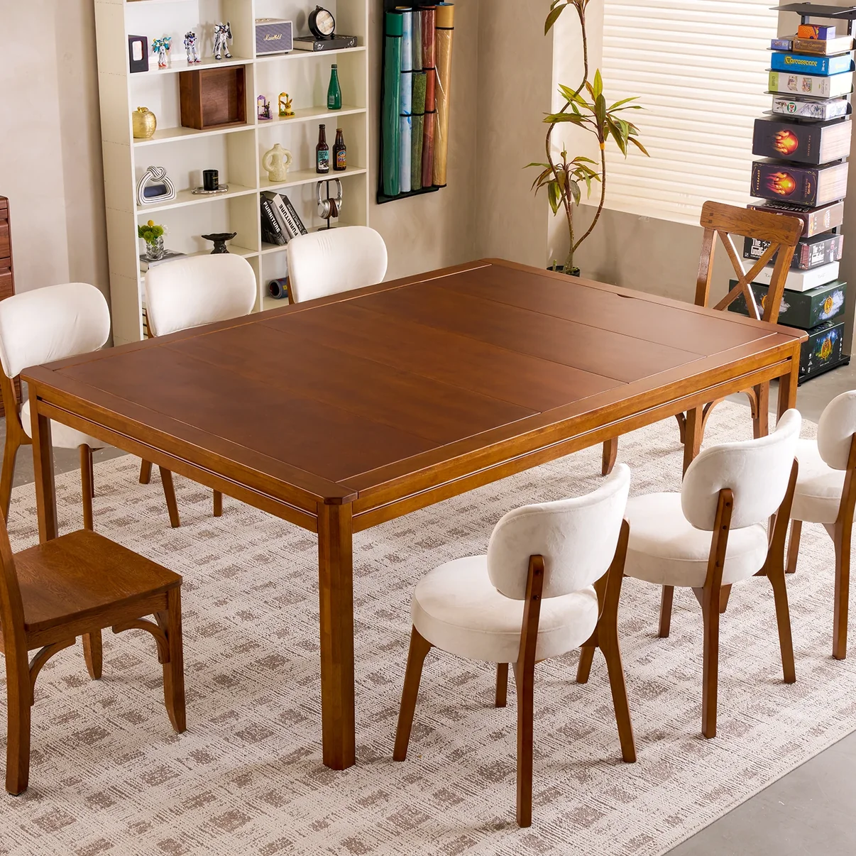 Wooden dining topper placed over the recessed vault of the LED Kingswood 6ft game table