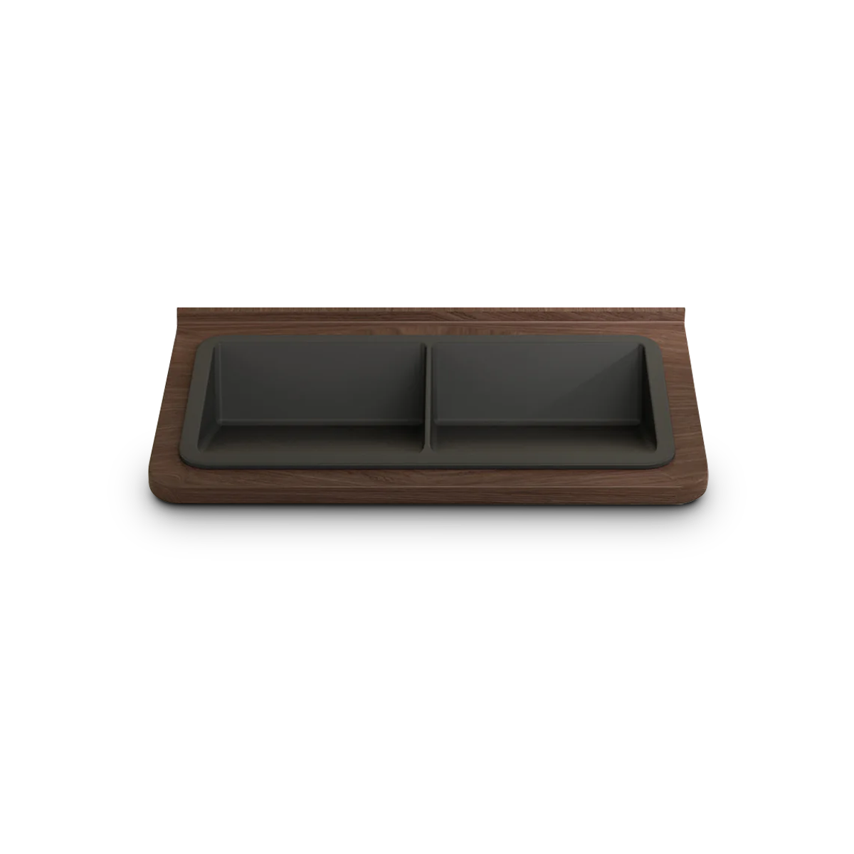 Kingswood deck and discard holders in Chivalrious Cherry finish matching a wooden game table