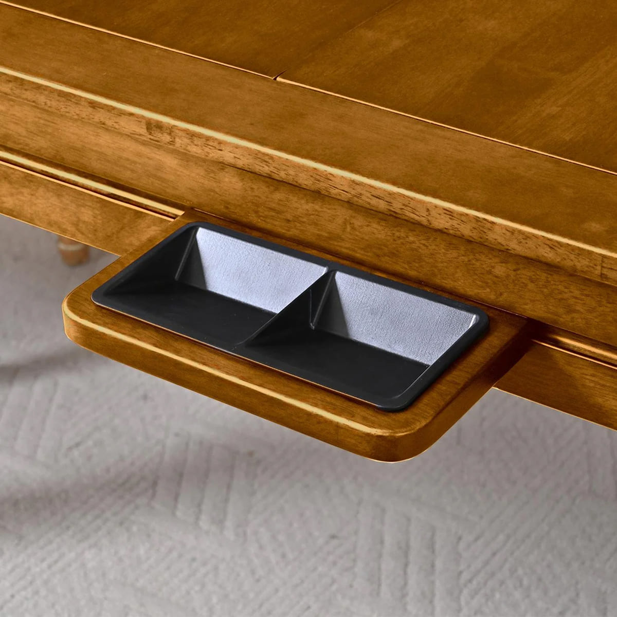 Kingswood deck and discard holders crafted from solid wood in Opulent Oak